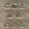 Anillo de Plata de Ley S925 Estilo Simple para Mujer, No se Desvanece, Lujo Accesible, Versátil, de Nicho, Gama Alta, Joyería de Mano Nueva Abierta
