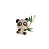 Broche de bambu de panda fofo estilo chinês, todos os tipos de diamantes incrustados, animal, bambu, corsage, casaco, acessórios de alfinete antirreflexo