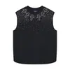 Chaleco sin mangas de diamantes completos estilo retro americano para hombre y mujer 2026 High Street Holgado Deportivo Casual