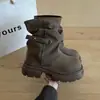 Botines Maillard para Mujer 2026 Otoño/Invierno Nuevos Marrones Estilo Británico Retro Tubo Corto de Suela Gruesa Botas Martin
