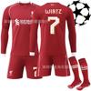 Uniforme de Treino de Futebol 2526 Liverpool Liga dos Campeões Uniforme de Futebol de Manga Longa Não. 9 Isaac 11 Salah Camisa Sobo