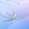 Collar de Plata de Ley S925 Brillante de Cuatro Garras Diamante Único de 2 Quilates Ocho Corazones y Ocho Flechas Cadena de Suéter Italiano Otoñal para Mujer