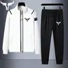 Conjunto de Dos Piezas de Sudadera y Pantalón de Chándal de Color Sólido Estampado de Venta Caliente Europea y Americana, Nuevo Traje Deportivo Casual para Pareja para Primavera y Otoño