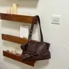 Bolsa Tote de Grande Capacidade para o Dia a Dia Feminina 2026 Nova Outono High-End Retro Moda Mesclada Bolsa de Ombro Único