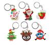 Amazon Suministro Directo Transfronterizo Llavero Papá Noel Navidad PVC Goma Suave Colgante para Coche Regalo Fiesta de Navidad