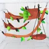 Pequeño juguete de peluche para mascotas, hamaca con hojas de hámster, teleférico, columpio de tubo de perforación, conjunto de cinco piezas, nido colgante de algodón cálido para loro y ardilla