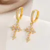 Brincos de cruz com zircônia explosão europeia e americana para meninos estilo hip-hop temperamento estilo ins moda nicho brincos brincos atacado