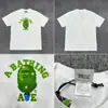 Camiseta unisex de manga curta da marca tendência BAPE, co-branded com design de camuflagem de cabeça de macaco, caimento solto de alta qualidade