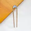 Accesorios para el cabello de aleación nueva de estilo chino, elegantes horquillas con perlas y diamantes de imitación de estilo antiguo, horquillas simples y versátiles para salir
