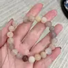 Pulsera de Jade Seda Dorada Violeta Perlas Redondas de 8mm Pulsera de Círculo Único para Mujer Puesto Callejero Mercado Nocturno Feria del Templo Suministro en Vivo