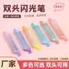 6 marcadores de ponta dupla, material escolar para estudantes, canetas fluorescentes de 12 cores, marcadores criativos coloridos de alta capacidade, atacado do fabricante