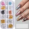Nueva Joyería Caliente para Uñas ins Cadena Pequeña 12 Cajas Acero Dorado y Plateado Bola de Acero Pegatina Decorativa para Uñas DIY Cadena Metálica