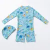 Roupa de banho para meninos e meninas, maiô de peça única com proteção solar de secagem rápida e manga longa mais vendido da Amazon, atacado de fábrica de moda praia infantil