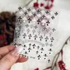 Popular Arte de Uñas en Relieve Estilo Cross Ins Blanco y Negro de Gama Alta, Pegatinas Retro Brillantes, Pegatinas de Uñas Adhesivas Impermeables Simples