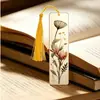 Marcador de Páginas Acrílico Transparente 2D Marcador de Flores Creativo Suministros de Estudio para Estudiantes Papelería Regalo Regalo Creativo