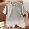 Camiseta de Algodão Puro com Manga Curta e Ombro Normal para Homens e Mulheres, Novo Estilo Verão 2026, Tamanho Grande Versátil com Gola Redonda e Manga Curta, Atacado
