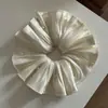 Estilo Francês Super Fada Grande Moda Plissado Pérola Cetim Grande Intestino Anel de Cabelo Elegante Sensação de Alto Padrão Anel de Intestino Flor de Cabeça Mulheres
