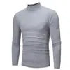 Outono/Inverno 2026 Amazon Cross-Border Europeu e Americano Camiseta Masculina de Gola Alta Manga Longa Camisa Básica Masculina Top Liso