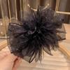 Cetim de alta qualidade Grande Arco Preto Tubarão Clipe Headwear Quadrado Diamante Volta Grampo de Cabelo Feminino Grampo de Cabelo