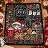 Manta de Graffiti Navideña de Venta Caliente Transfronteriza Manta con Pintura de Papá Noel Manta de Doble Capa Engrosada de Franela y Forro Polar DIY