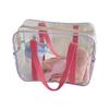 Bolsa de Cosméticos Color Macarrón PVC Transparente Bolso de Mano Gran Capacidad Impermeable Bolsa de Playa Bolsa de Almacenamiento Bolsa de Lavar