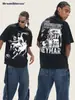 Neymar NEYMAR Estrella de Fútbol Retro Americano Lavado Peso Pesado Desgastado Manga Corta Camiseta Transfronteriza Hombres y Mujeres Media Manga Tendencia