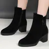 Botas Martin de Salto Médio Grosso Novas Outono/Inverno 2026, Forradas com Lã, Quentes, Versáteis, Botas Casuais de Algodão, Botas Curtas Antiderrapantes para Mulheres