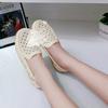 Zapatos de Madre de Mediana Edad y Anciana Verano Nuevo Suela Blanda Antideslizante Zapatos de Enfermera Zapatos de Mujer Estilo Coreano Versátil Zapatos Huecos Transpirables
