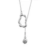 Joyería de Moda Transfronteriza Europea y Americana Collar de Serpiente Metálico Irregular Colgante Simple de Gota de Agua Cadena para Clavícula Cadena para Suéter