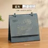 2027 Año de la Oveja: Exquisito juego de regalo de calendario de escritorio estilo chino, personalizado para publicidad corporativa y bancaria, con diseño creativo de calendario y mensual