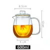 Tetera de Vidrio Resistente al Calor de Alto Borosilicato Filtro Interno Engrosado Olla de Pingüino Boquilla a Presión Tetera Hervidora Tetera Kung Fu