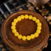 2020 nuevo amarillo segunda generación aceite de pollo cera de abeja ámbar cuentas pulsera anillo único pulsera para hombres y mujeres joyería de moda