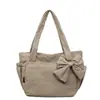 Bolso Grande Transfronterizo para Mujer 2026, Bolso Tote Ligero para el Día a Día, Versátil Bolso de Hombro con Lazo Elegante para Estudiante Universitario
