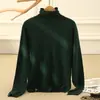 Suéter de Cachemira 100% Cachemira Pura Cuello Mock Suéter de Cachemira Lana Engrosada Holgado Manga Larga Camisa Base Tejida