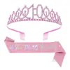 Set de Correa para el Hombro con Corona de Pedrería Personalizada Europea y Americana Decoración Fiesta de Primer Cumpleaños Aro para el Cabello de Aleación Cinturón de Etiqueta Venta al por Mayor
