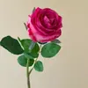 Tacto Simulador Humectante Rosa Seca Capullo de Rosa Grande Tallo Único Rosa Búlgara Flor Artificial Decoración
