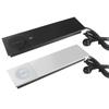 Caja de Enhebrado de Aleación de Aluminio Enchufe de Escritorio Orificio para Cableado Ovalado Tapa Abatible Caja para Cables con Cepillo con Tapa para Orificio de Cable USB Zócalo