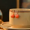 Nuevo Exquisito Collar y Pendientes de Zirconia de Manzana Esmaltados con Goteo de Aceite para Mujer Pendientes de Botón con Sensación de Alta Gama Accesorios de Pendientes de Moda Frescos