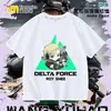 Nova Camiseta Delta Force Weilong Rosa Vermelho Comedor de Ouro Lobo para Meninos, Manga Curta Estudante Solta Tendência