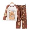 Pijamas para niños Ropa para el hogar de primavera y otoño para niñas Traje delgado de manga larga de dibujos animados para niños medianos y grandes y niños pequeños y adolescentes