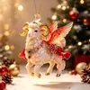 2027 Zodíaco de Ano Novo Ovelha Pingente Acrílico Plano Natal Ano Novo Ovelhinha Enfeite Decoração de Árvore de Natal Chave