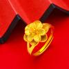 Anillo de oro arena de Vietnam Joyería de imitación de oro para mujer Anillo Lirio de los Valles anillo lazo puesto de joyería venta al por mayor en vivo