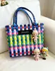 Momoshine Versión de Lujo Bolso de Hombro Tejido a Mano de Moda para Mujer, Bolso de Playa Tailandés, Recuerdo