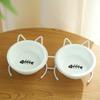 Tazón para gato tazón doble de cerámica tazón para gato tazón para perro Tazón Protección cervical tazón de arroz tazón para beber palangana de arroz una generación de pelo