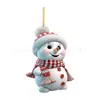 Accesorios decorativos, colgantes para coche, lindo muñeco de nieve navideño de dibujos animados, árbol de Navidad de acrílico, colgantes de Navidad