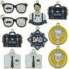 Transfronterizo Nuevo Drop Oil Insignia Día del Padre Papá Gafas Accesorios para Joyería DIY Colgante Llavero Colgante de Aleación de Zinc
