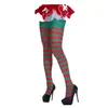 Meias Listradas de Halloween e Natal Acessórios de Fantasia para Festa Meias Acima do Joelho Meias-Calça Listradas Atacado Transfronteiriço