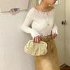 Bolsa de praia transfronteiriça, bolsa de ombro transversal da moda de verão, bolsa de palha trançada, bolsa feminina de tecido com mini clipe para combinar com a praia