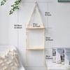 Estante de almacenamiento de nuevo estilo, con cuerda de algodón trenzada, multiusos, estilo bohemio, para decoración del hogar, colgante retro, decoración de pared.