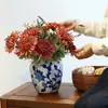 Porcelana Azul y Blanca Casa con Tapa Jarra General Cerámica de Alta Gama Florero Adornos de Entrada Sala de Estar Decoración de Hotel Artesanías Venta al por Mayor